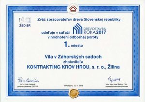 Kontrakting Drevostavba roka - 2017 Záhorské sady